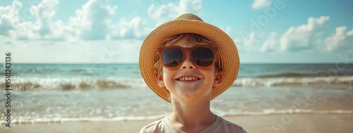 Handsome boy on the background of the sea in glasses. vacation.
