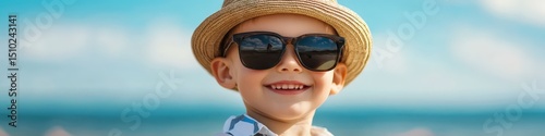 Handsome boy on the background of the sea in glasses. vacation.