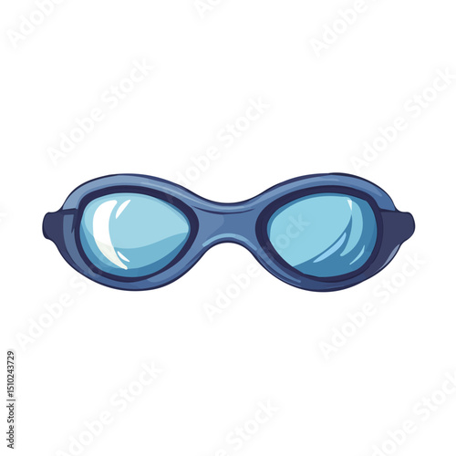Swimming Goggles 2D flat vector illustration, isolated on a white background.