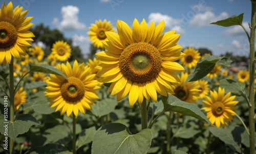 Sunflower (Helianthus annuus) This cheerful, tall annual plant is widely grown in gardens across the U.S. for its large, bright