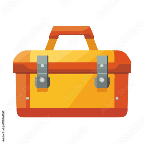 2D flat vector illustration of Toolbox, isolated on a white background.