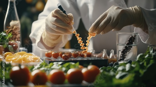 A scientist analyzes a food DNA sample.