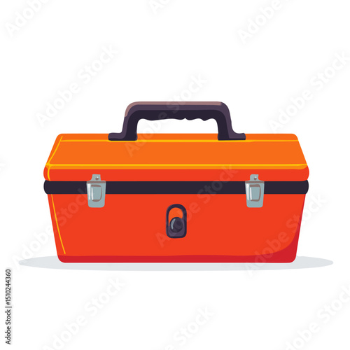 2D flat Toolbox vector illustration, isolated on a white background.