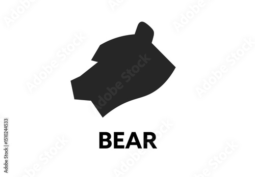 Bear head logo vector icon. Bear silhouette side view simple polar black grizzly symbol