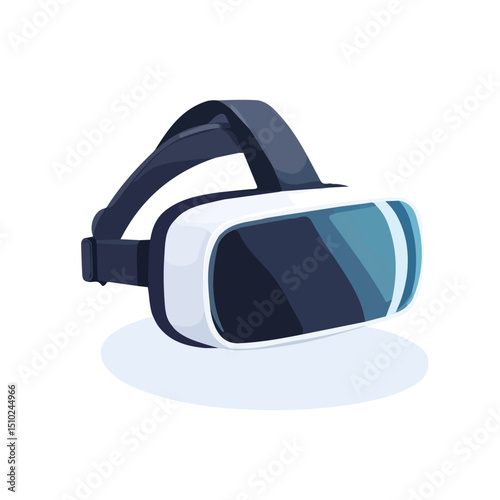 Virtual Reality Headset vector 2D flat illustration, isolated on a white background.