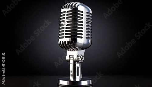Vintage Microphone On Dark Background
