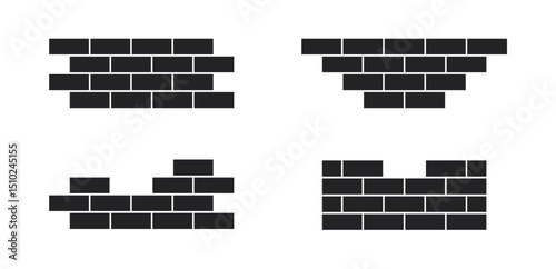 Brick wall build stack stonewall business house. Brick stone icon wall construction architecture vector isolated icon