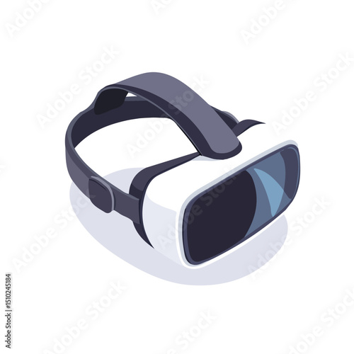 VR Headset 2D flat vector illustration, isolated on a white background.