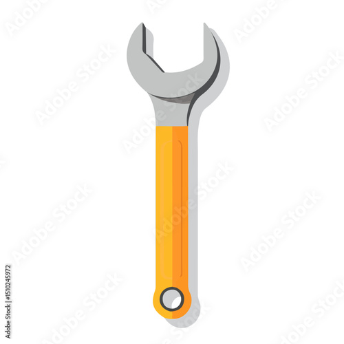 2D flat Wrench vector illustration, isolated on a white background.