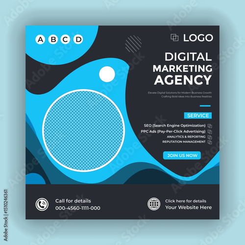 Digital marketing web banner and social media post template