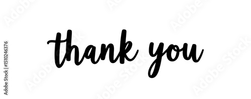 Thank you text background vector calligraphy script font. Thank you typography letter design banner handwritten logo.