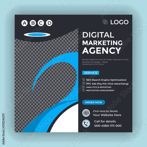 Digital marketing web banner and social media post template