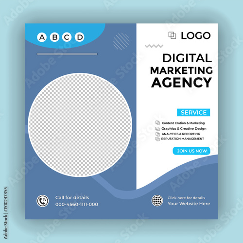 Digital marketing web banner and social media post template