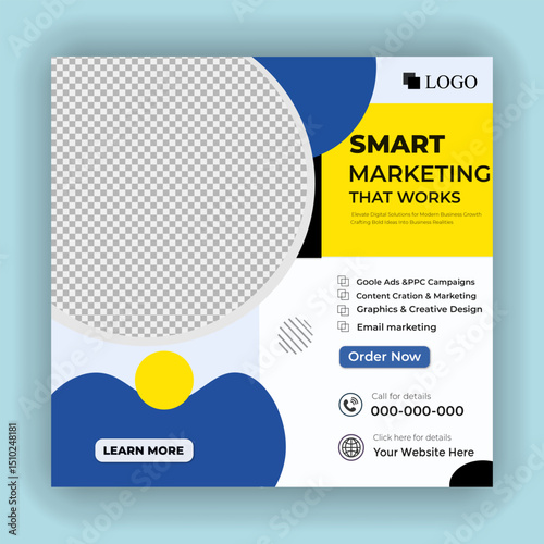 Digital marketing web banner and social media post template