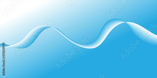 abstract blue wave background pink ribbon isolated on white