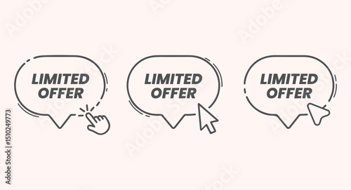 Red limited offer hurry up with clock for promotion, banner, price. Label countdown of time for offer sale or exclusive deal.Alarm clock