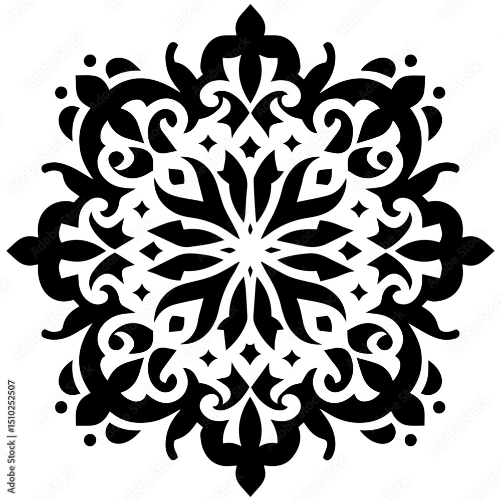 Fototapeta premium abstract floral ornament with classic ornamental traditions in illustrated vector form