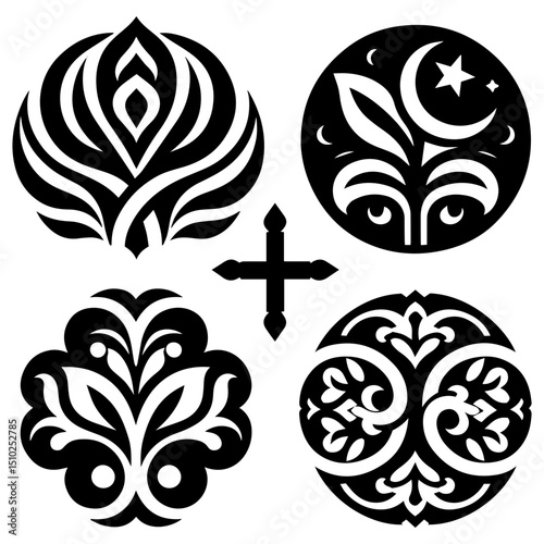 set of the visual poetry of ornamental beauty woven into exquisite digital forms