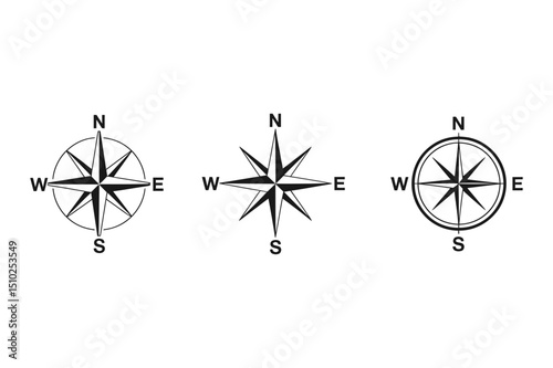 Compass rose navigation nautical direction guide map