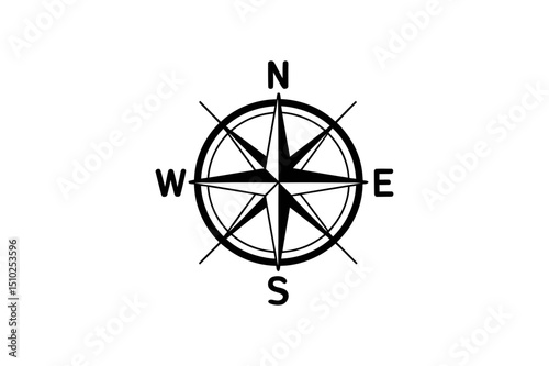 Compass rose navigation direction north south east west