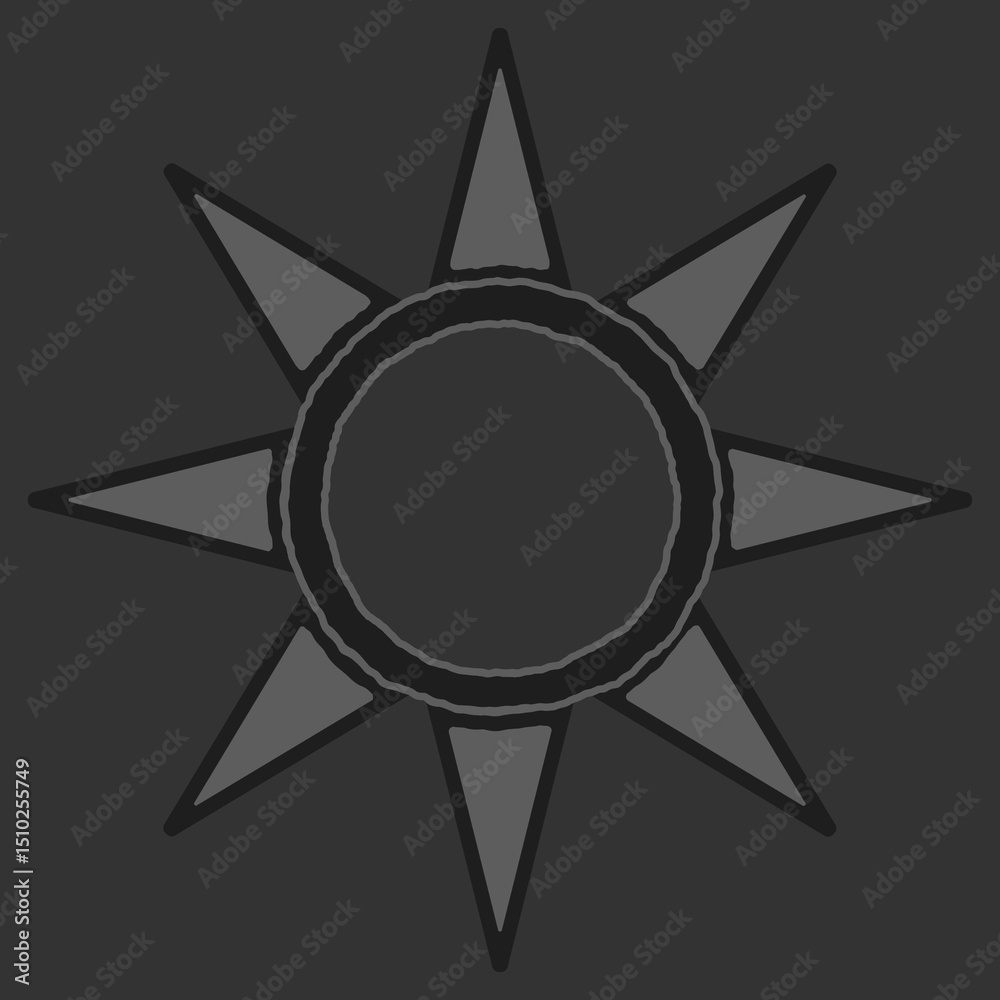 Fototapeta premium antique sun illustration; vintage solar depiction