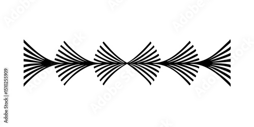 Decorative abstract line rhythm in black and white style  