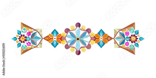 Colorful kaleidoscope pattern divider in vibrant design  