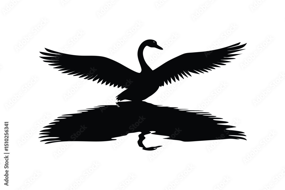 Obraz premium black swan vector