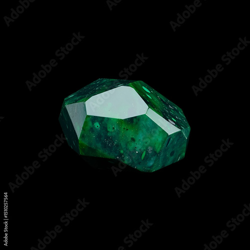 Samarskite is a rare precious natural stone on a black background. AI generated.