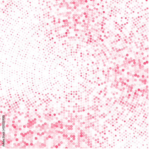 Pink halftone circular dot pattern background with gradient fade and abstract radial design in light modern style
