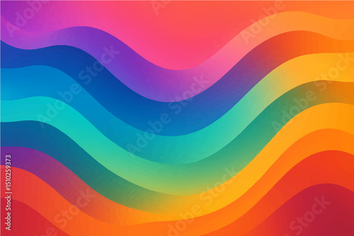 Abstract Rainbow Background with Colorful Curves and Gradient Pattern