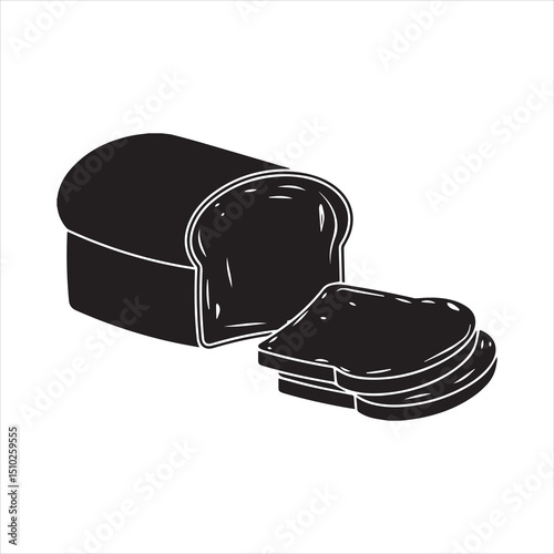 Whole Wheat bread silhouette vector