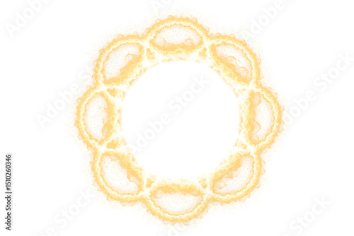Magical Glowing Fire Circle with Particle Effect and Sparkling Light on a transparent background