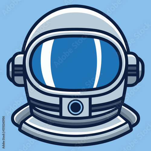 Futuristic Space Detailed Astronaut Helmet Vector.