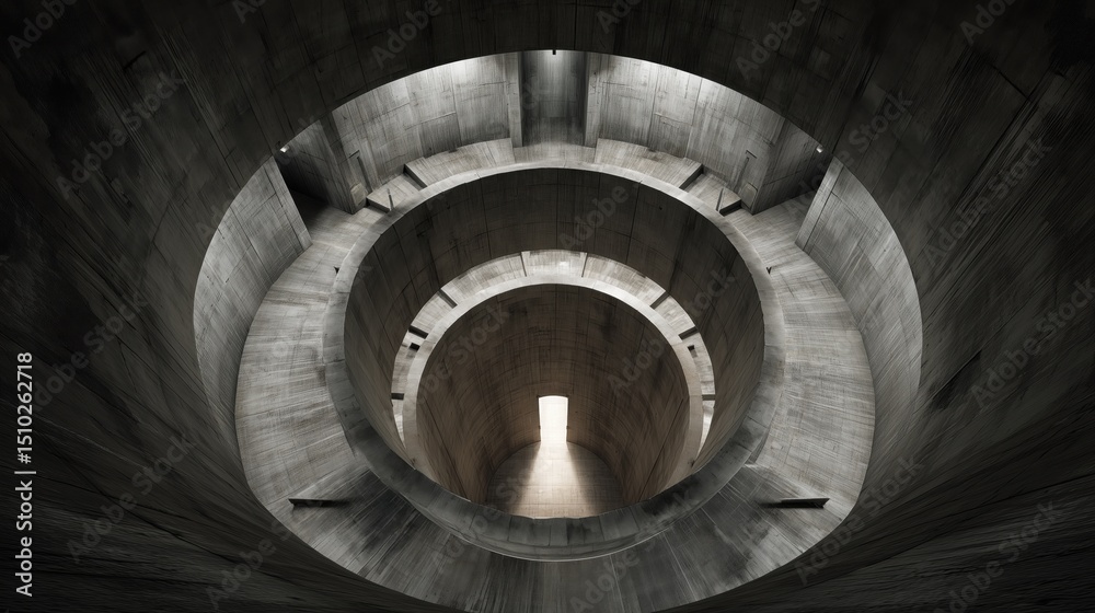 Fototapeta premium Nuclear arsenal mine, an underground military installation, a concrete structure with tunnels for access