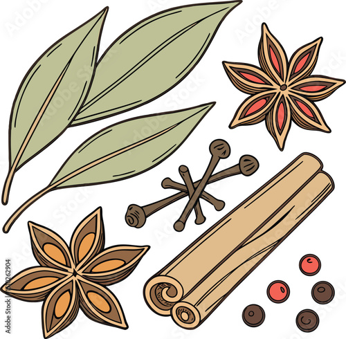 An artistic illustration of various aromatic