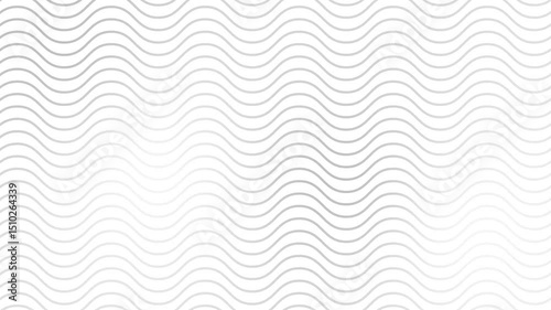 Animated silver wavy lines. Linear gray background. Decorative pattern. Looped video. Vector illustration isolated on white background.