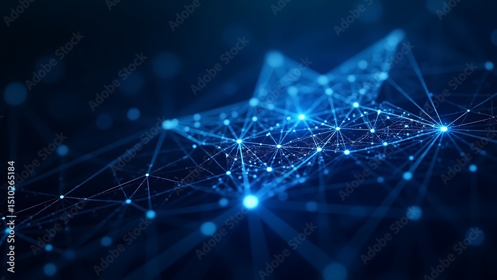Obraz premium Abstract blue network connection background