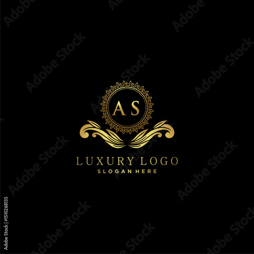 AS letter initial monogram luxury logo