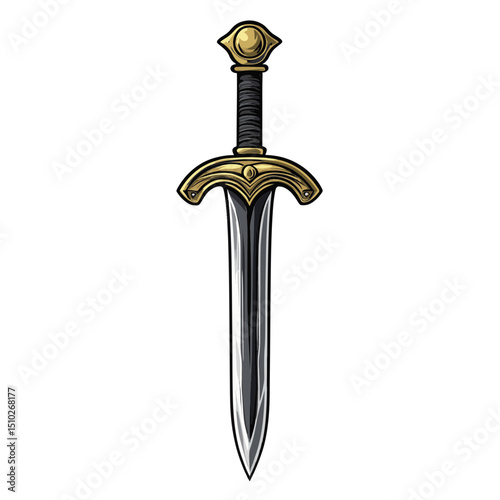 Ornate Sword with Gold Hilt and Steel Blade
