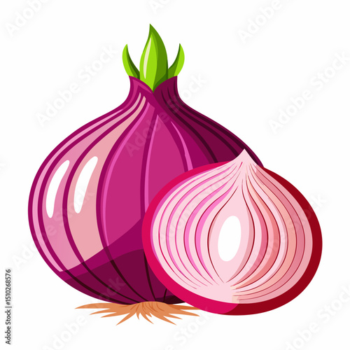 red onion isolated on white