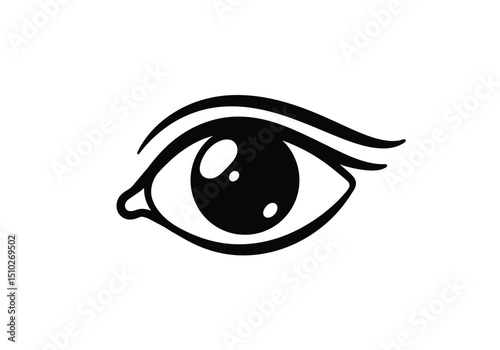 Butterfly eye drawing. This image features a butterfly eye, an artistic and perhaps metaphorical sketch of an eye stylized with butterfly-like elements. Vector sketch line art draw.