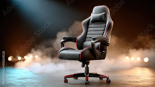 Modern black leather office chair