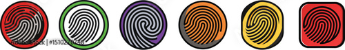 Fingerprint Icon Depicting Biometric Identification, Security Access, Digital Identity and Scan Technology