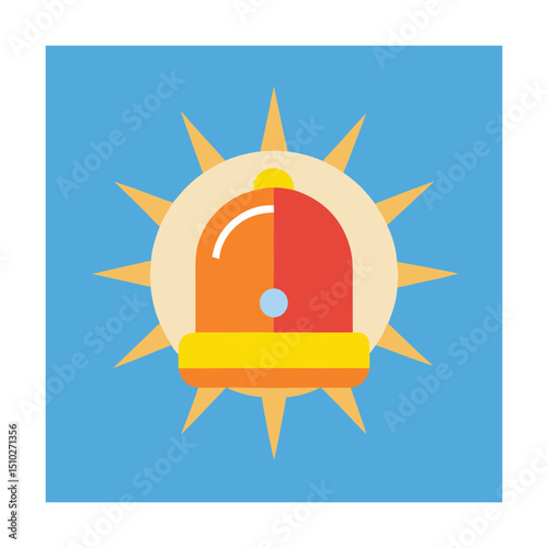Emergency siren symbol representing alarm warnings and safety for various critical situations