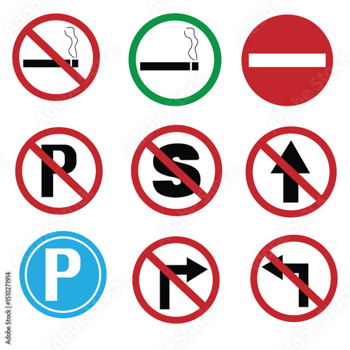 Signage Symphony: A collection of distinct traffic signs and signals, each telling its unique visual story of do's and don'ts, forming a visually informative and striking ensemble.