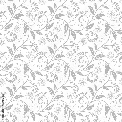 Seamless floral pattern background with vintage flower vector illustration