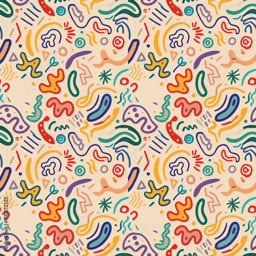 Seamless vector floral pattern with colorful vintage flower ornaments for textile and wallpaper design