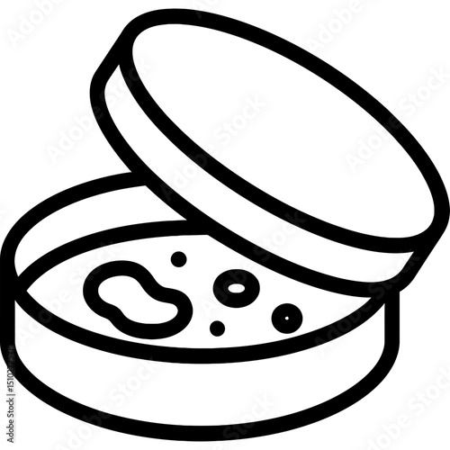 Minimalist Petri Dish Icon Design