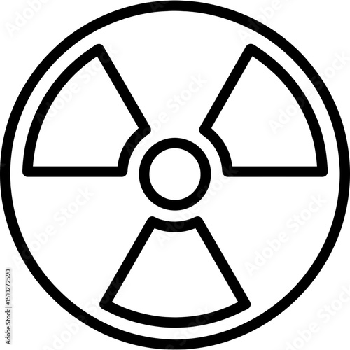 Modern outline radioactive symbol design